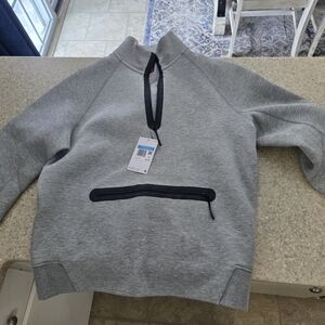 Nike Gray Zip-Up Men's Sweater with Black Trim